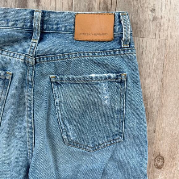 Citizens of Humanity Annina High Rise Relaxed Leg Jeans 23 Button Fly Raw Hem - Picture 10 of 11